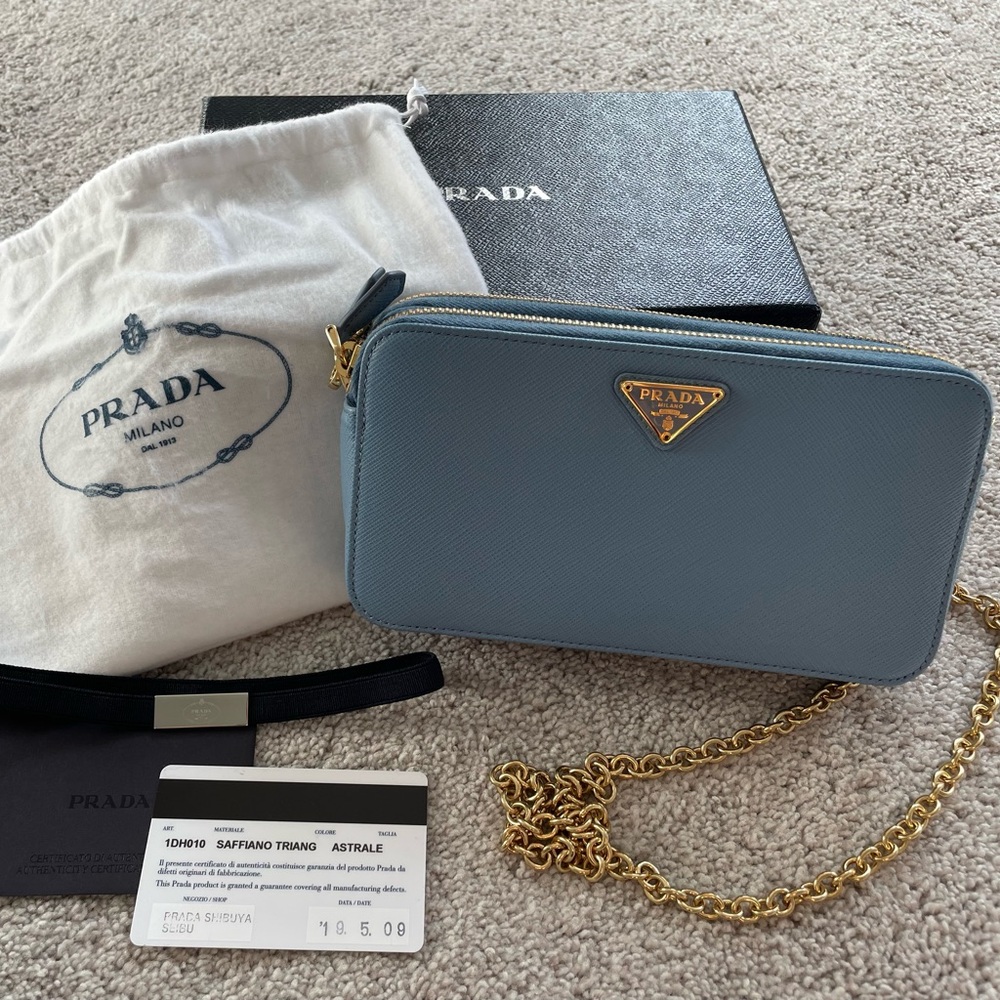 Prada saffiano mini chain bag